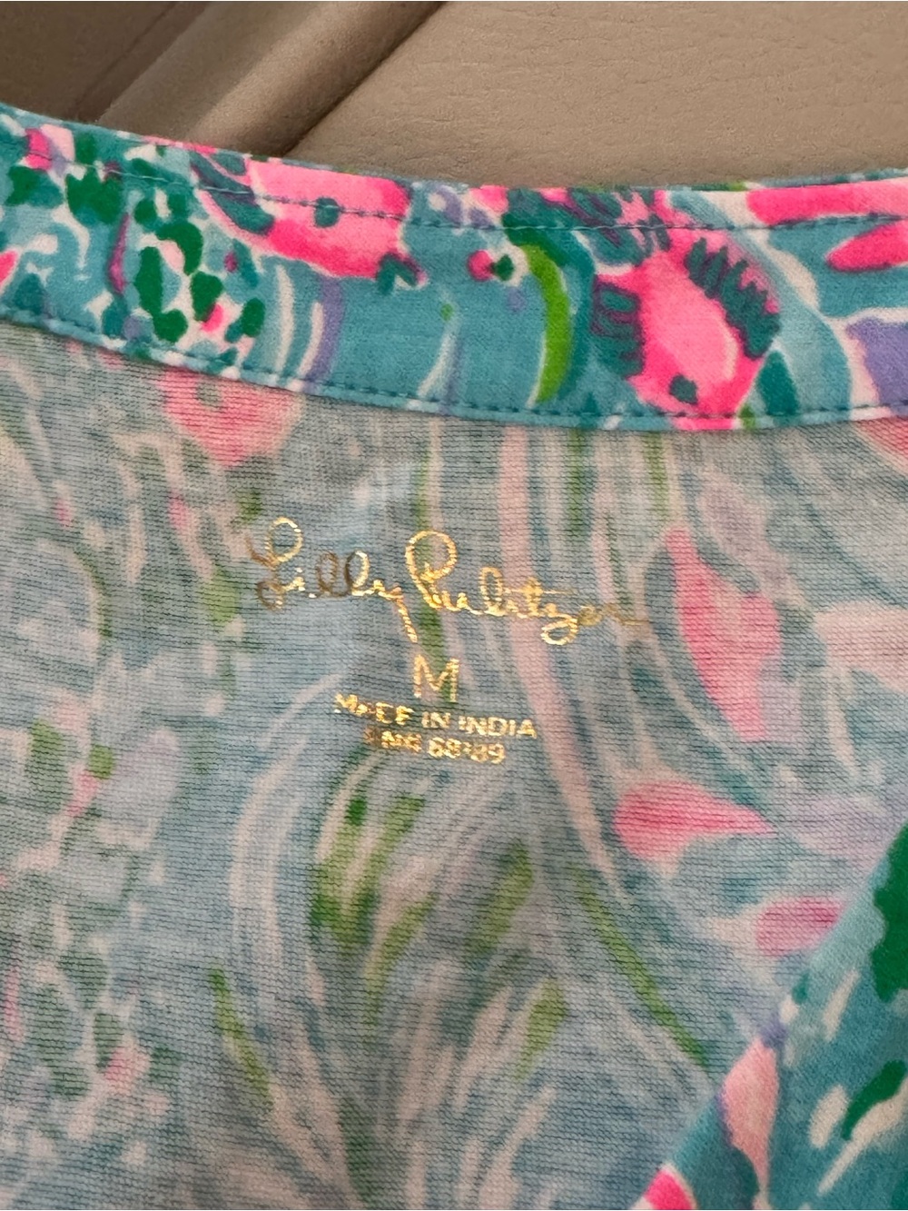 Lilly Pulitzer Amalfi Swing Dress Blue/green and Pink Medium - Picture 6 of 9
